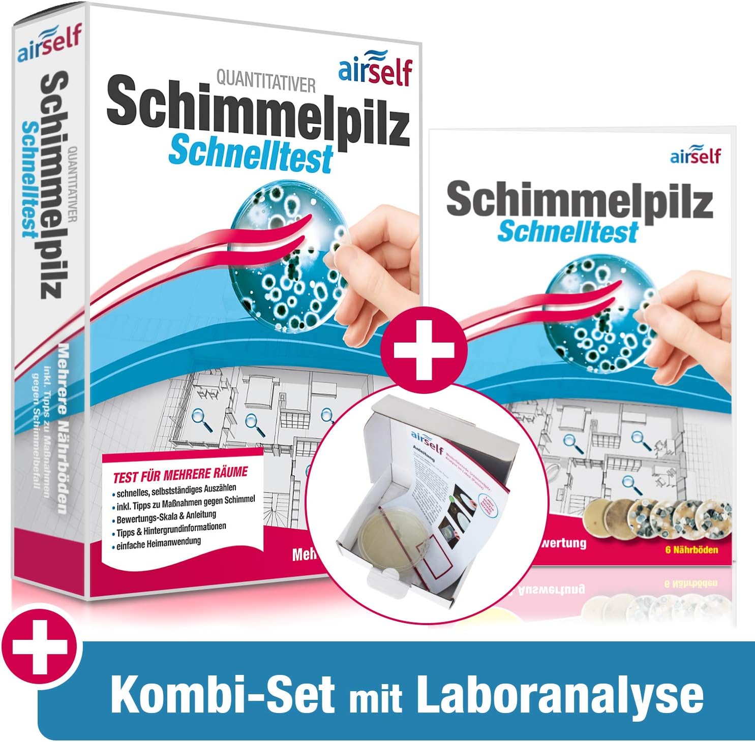 2-in-1 Schimmeltest Raumluft (Kombi)