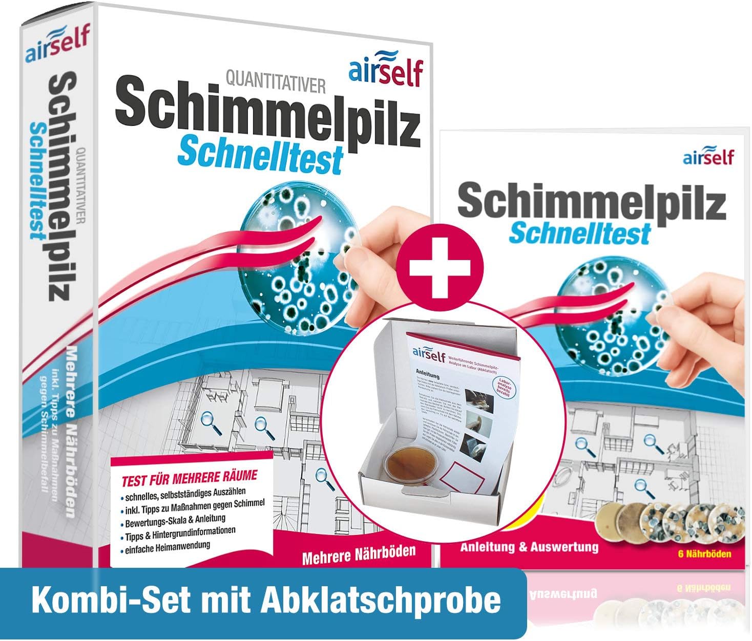 2-in-1 Schimmeltest Abklatsch (Kombi) 